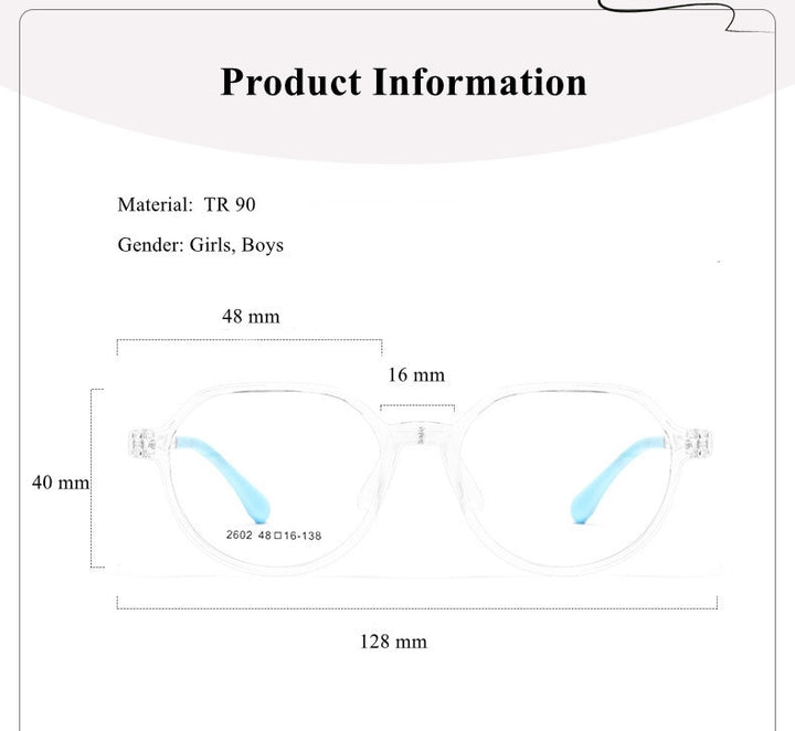 Chashma Unisex Children's Full Rim Round Tr 90 Titanium Eyeglasses 2602 Full Rim Chashma