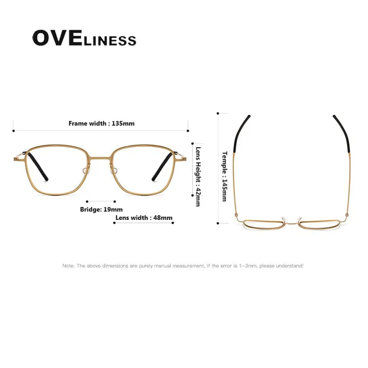Oveliness Women's Full Rim Polygon Square Titanium Eyeglasses 55304