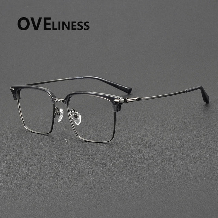 Oveliness Unisex Full RIm Square Acetate Titanium Eyeglasses 82004