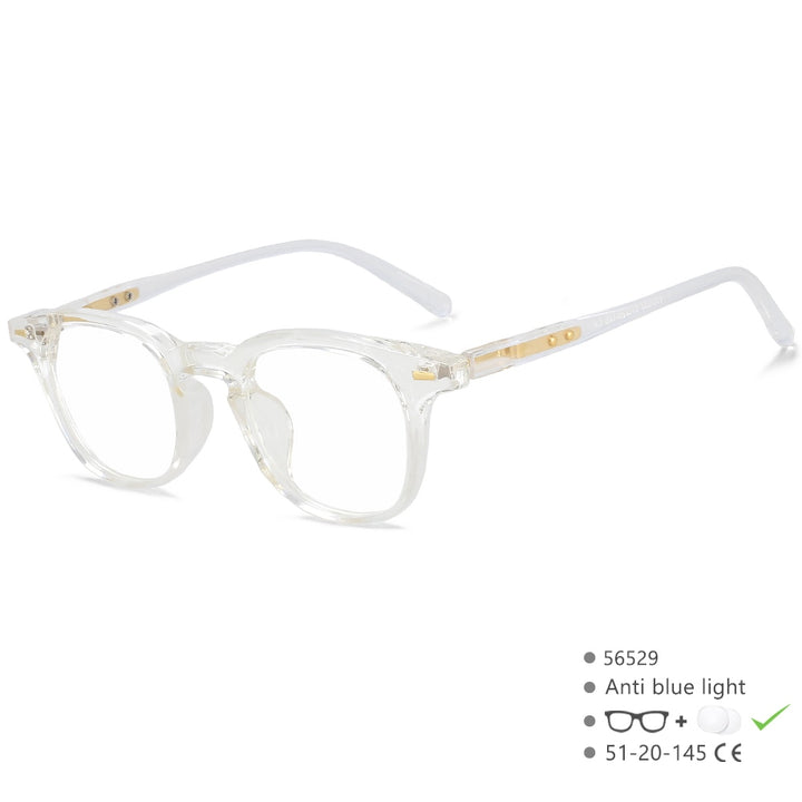 CCspace Unisex Full Rim Square PC Plastic Eyeglasses 56529 Full Rim CCspace C6Clear