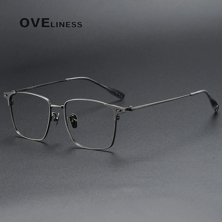 Oveliness Men's Full Rim Square Titanium Eyeglasses 8108 Full Rim Oveliness gun  