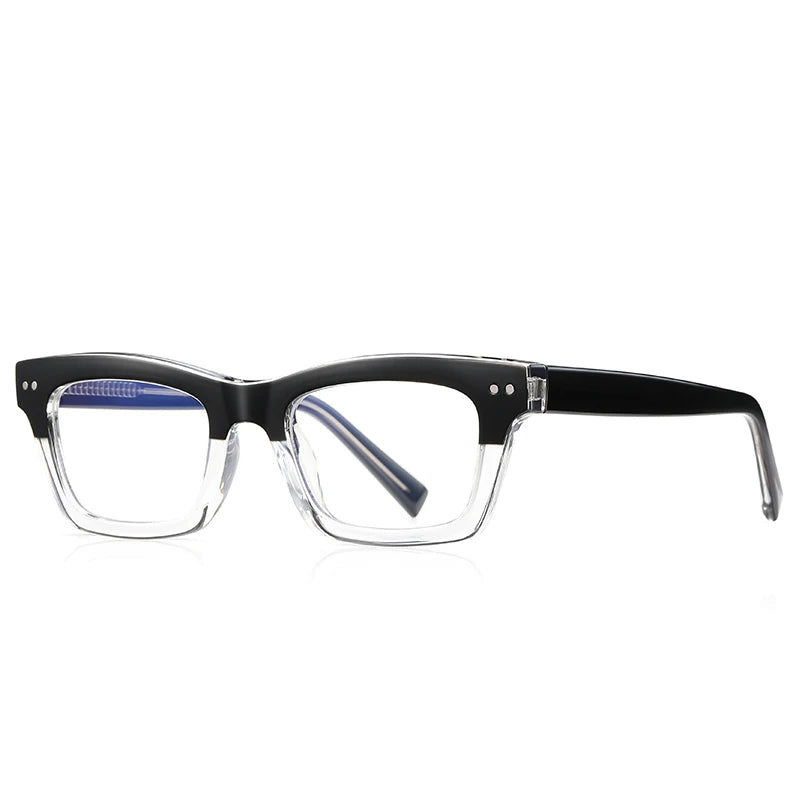 Reven Jate Unisex Full Rim Square Thick Tr 90 Alloy Eyeglasses 42191