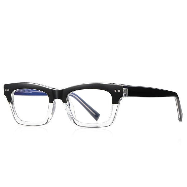 Reven Jate Unisex Full Rim Square Thick Tr 90 Alloy Eyeglasses 42191