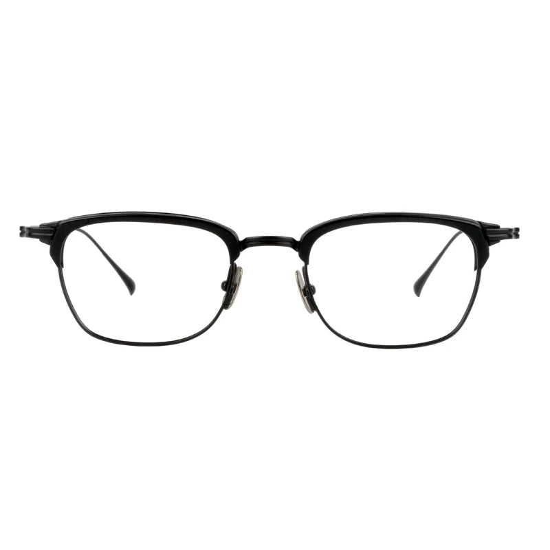 Black Mask Unisex Full Rim Square Acetate Titanium Eyeglasses 194526