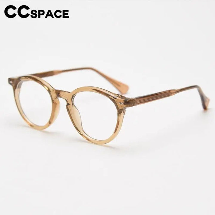 CCspace Unisex Full Rim Round Tr 90 Titanium Eyeglasses 57022 Full Rim CCspace