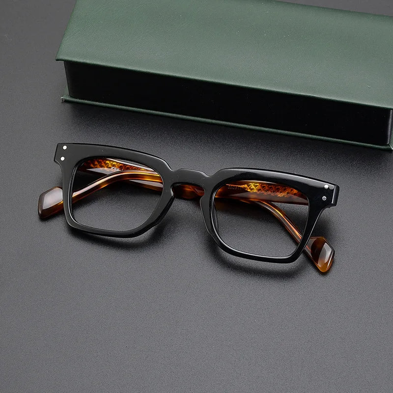 CCspace Unisex Full Rim Square Cat Eye Acetate Eyeglasses 57400 Full Rim CCspace black