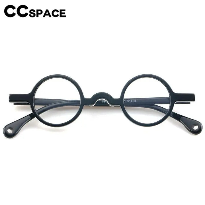 CCspace Unisex Full Rim Small Round Acetate Eyeglasses 56935 Full Rim CCspace