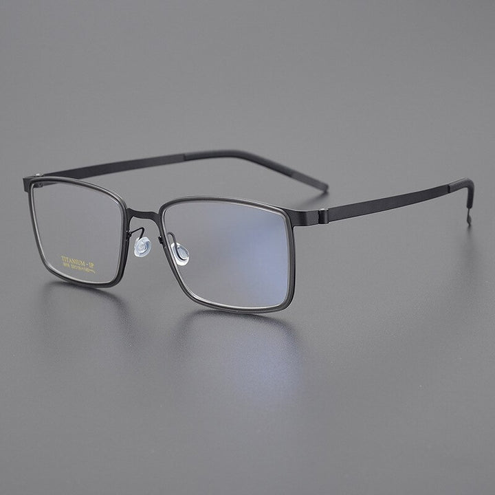 Bclear Unisex Full Rim Square Titanium Eyeglasses My9916 Full Rim Bclear Black