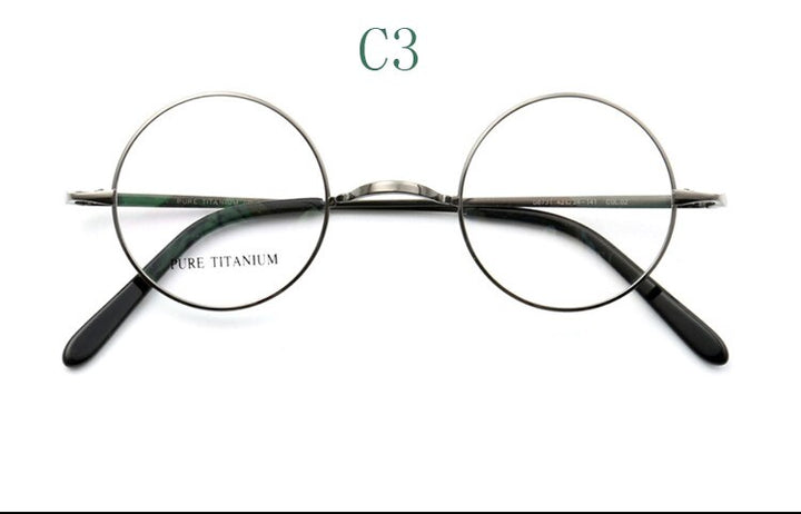 Yujo Unisex Full Rim 42 mm Round Titanium Eyeglasses Full Rim Yujo C3 China