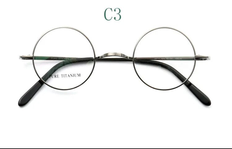 Yujo Unisex Full Rim Small Round Titanium 42mm Eyeglasses Full Rim Yujo C3 China