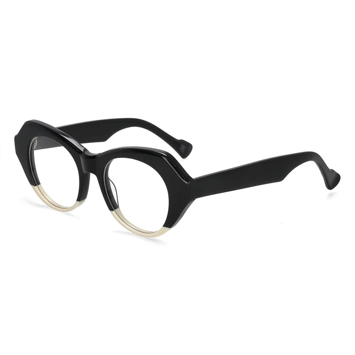 CCspace Unisex Full Rim Oval Eye Acetate Eyeglasses 57204 Full Rim CCspace C2Black