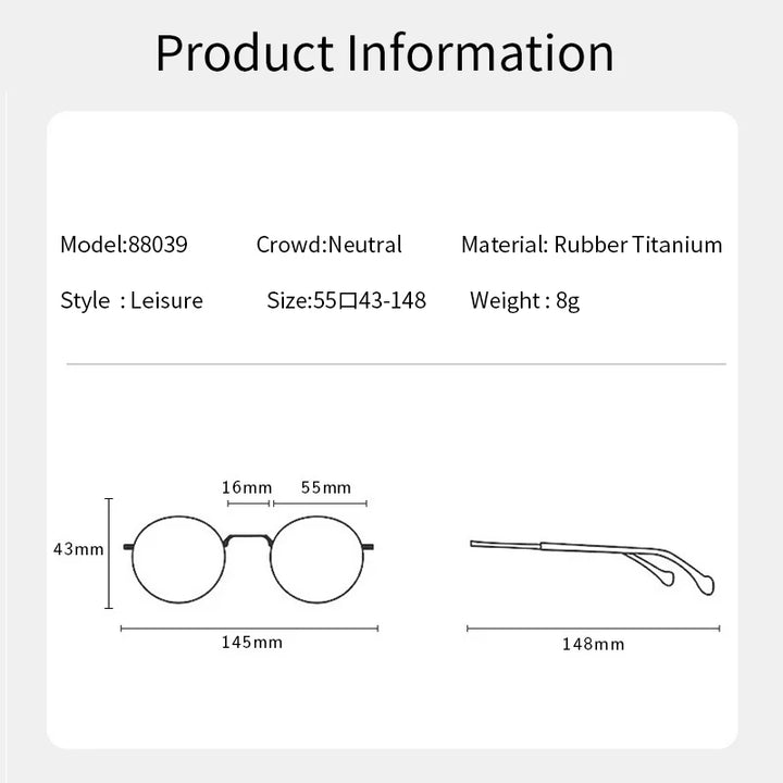 Xbora Unisex Full Rim Square Tr 90 Titanium Eyeglasses 88039