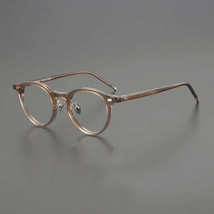 Black Mask Unisex Full Rim Round Acetate Eyeglasses 195493