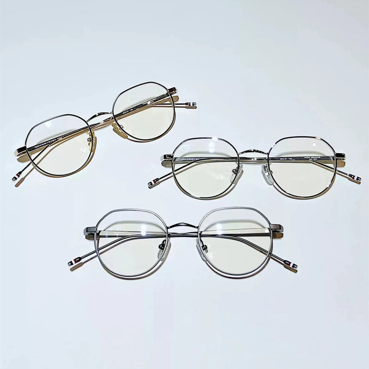 Black Mask Unisex Full Rim Flat Top Oval Alloy Eyeglasses 42914 Full Rim Black Mask