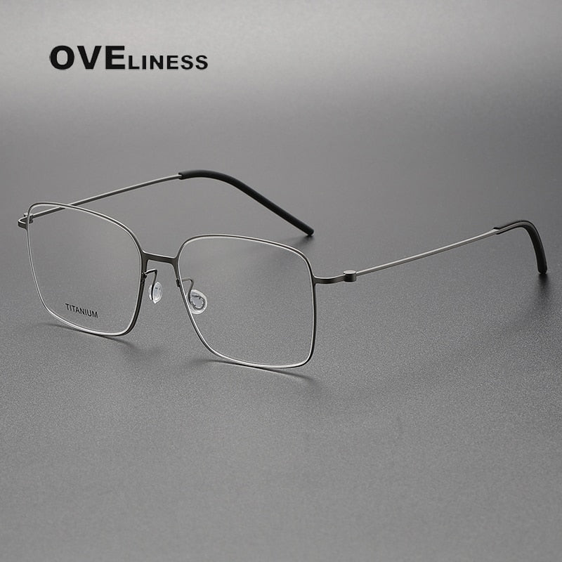 Oveliness Unisex Full Rim Square Titanium Eyeglasses 5535 Full Rim Oveliness gun  