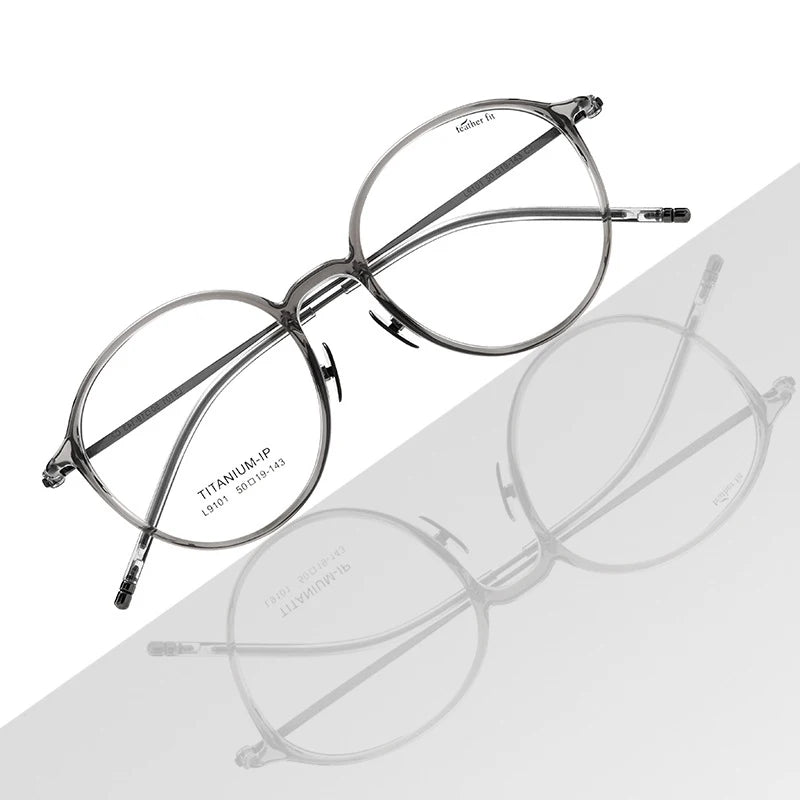 Gmei Women's Full Rim Round Titanium Acetate Eyeglasses 9101 Full Rim Gmei Optical