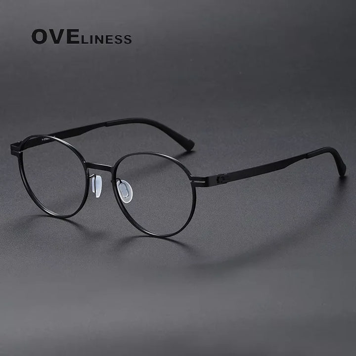 Oveliness Unisex  Full Rim Round Screwless Titanium Eyeglasses 80994