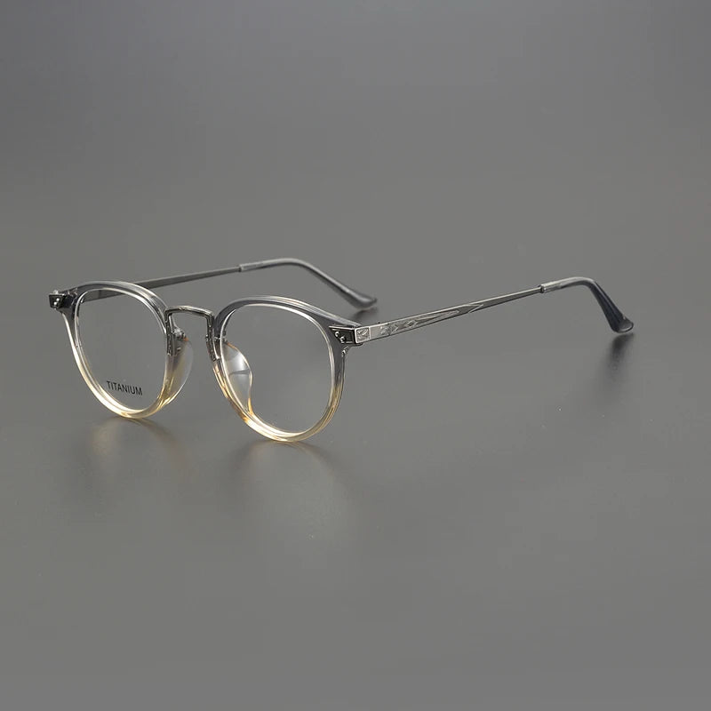 Nobler Unisex Full Rim Round Titanium Acetate Eyeglasses 2809 Full Rim Nobler C46