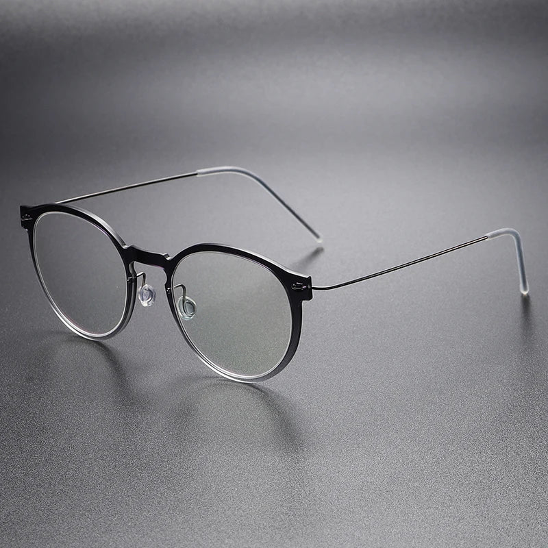 Aimee Women's Full Rim Round Titanium Acetate Eyeglasses 96603 Full Rim Aimee Gradient-Grey