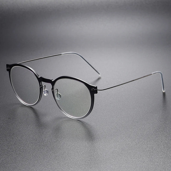 Aimee Women's Full Rim Round Titanium Acetate Eyeglasses 96603 Full Rim Aimee Gradient-Grey