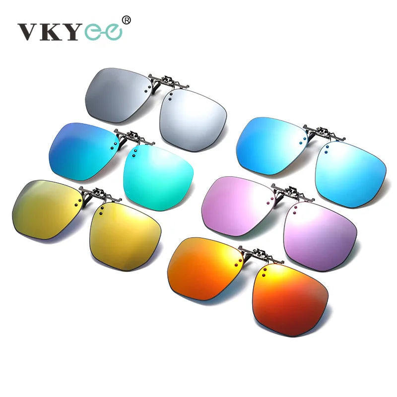 Vicky Unisex Rimless Round Tr 90 Alloy  Polarized Clip On Sunglasses V001 Clip On Sunglasses Vicky