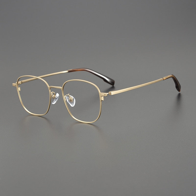 Gatenac Unisex Full Rim Square Titanium Eyeglasses Gxyj1118 Full Rim Gatenac Gold