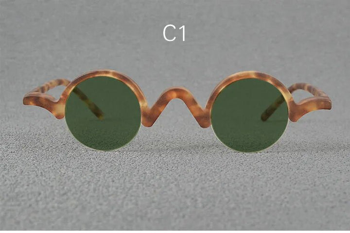 Yujo Unisex Semi Rim Round Acetate Polarized Sunglasses 35mm Sunglasses Yujo C1 China 