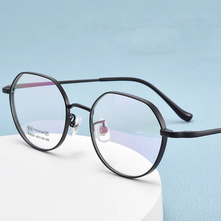 Bclear Women's Full Rim Polygon Small Oval Titanium Women Eyeglasses My6954 Full Rim Bclear