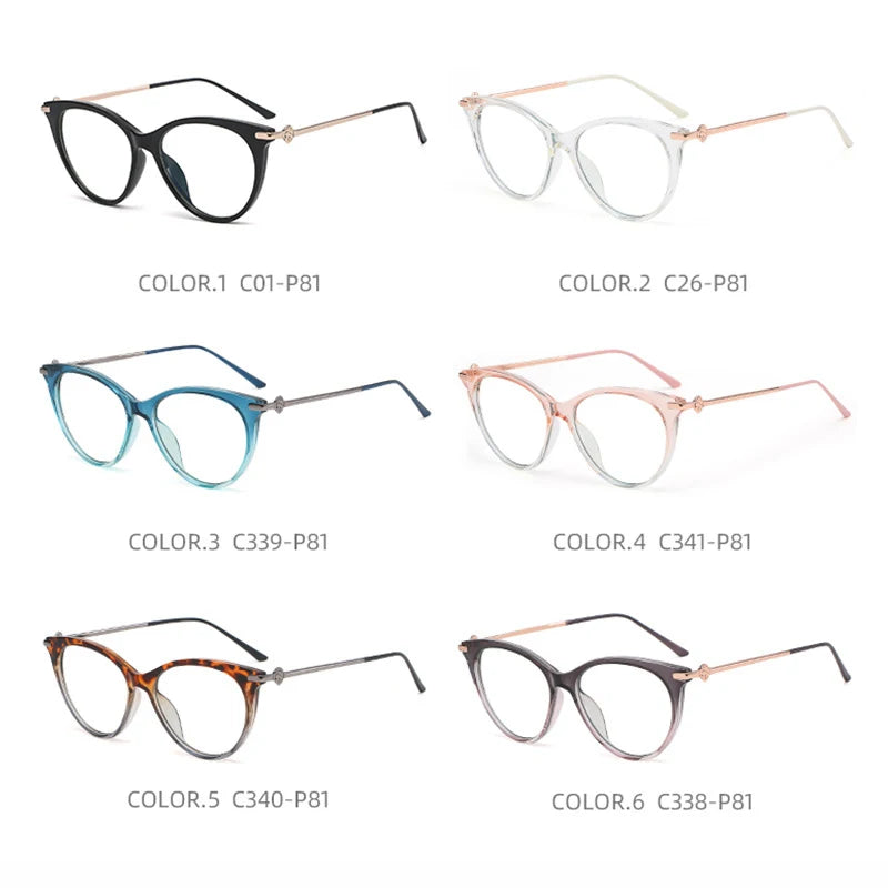 Bclear Women's Full Rim Cat Eye Acetate Alloy Eyeglasses Wd810 Full Rim Bclear