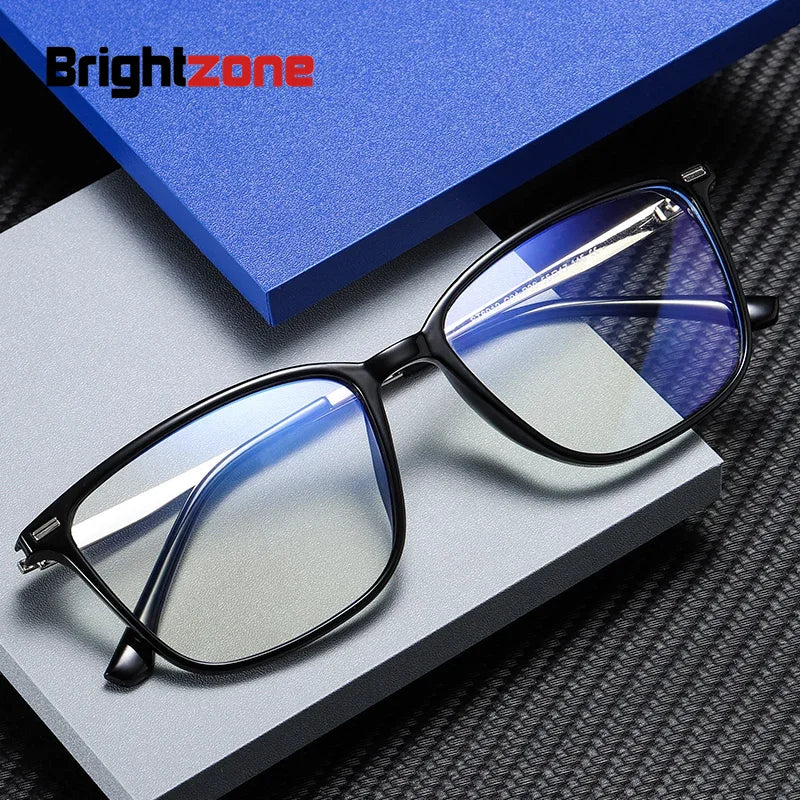 Brightzone Unisex Full Rim Square Tr 90 Titanium Eyeglasses 55142