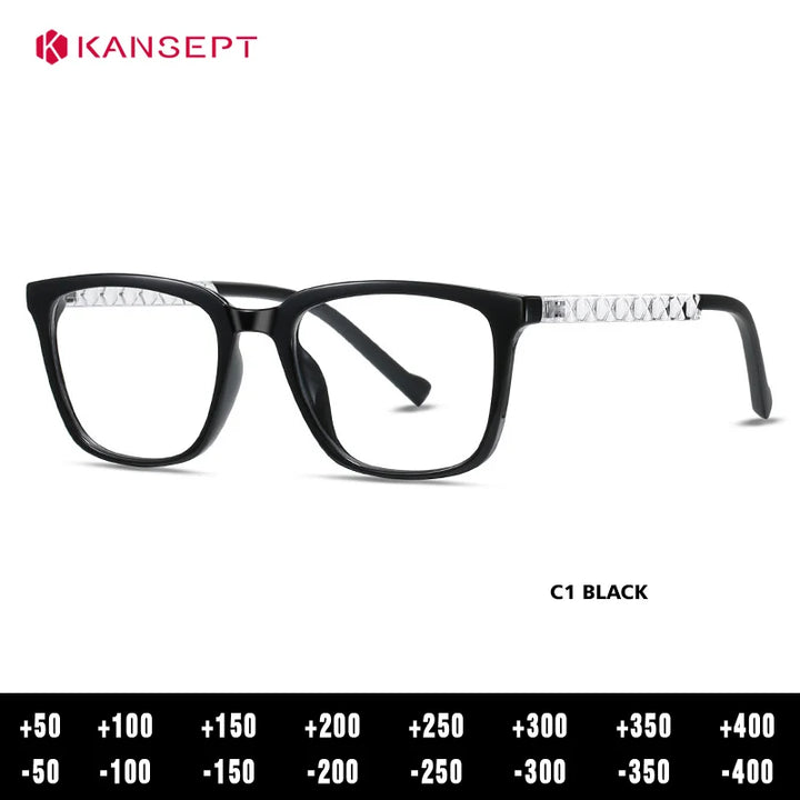Kansept Unisex Full Rim Square Tr 90 Alloy Reading Glasses 62017