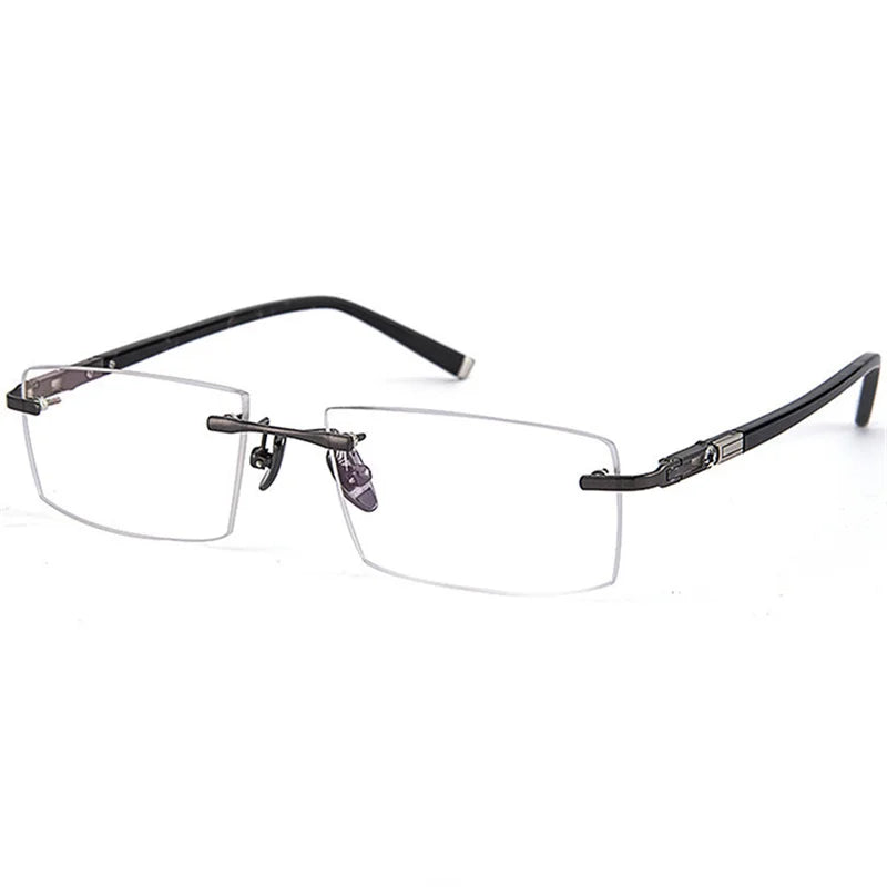 Summer Flower Unisex Rimless Square Alloy Eyeglasses 88836 Full Rim Summer Flower Gray