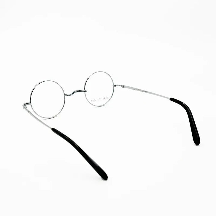 Yujo Unisex Full Rim Small Round Titanium 42mm Eyeglasses Full Rim Yujo
