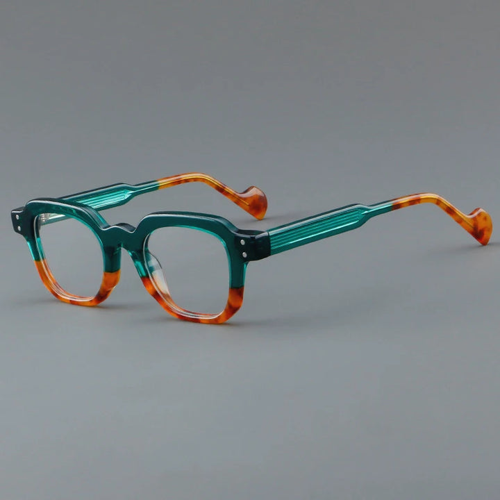 CCSpace Unisex Full Rim Square Acetate Eyeglasses 57287 Full Rim CCspace Green  