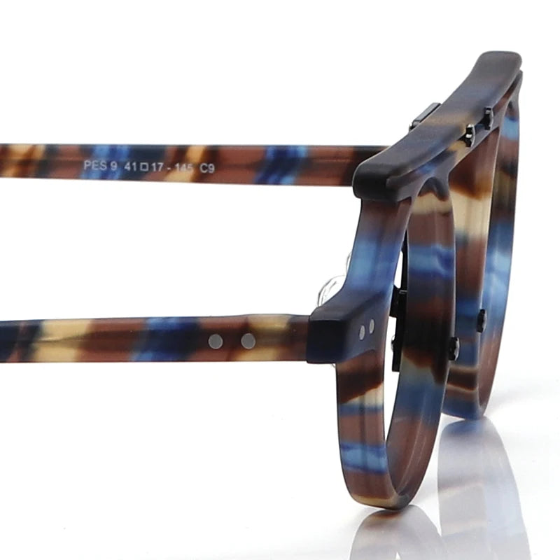 Muzz Unisex Full Rim Round Double Bridge Acetate Eyeglasses P596 Full Rim Muzz