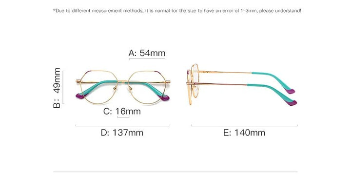 Vicky Women's Full Rim Polygon Stainless Steel Reading Glasses 3013 Reading Glasses Vicky