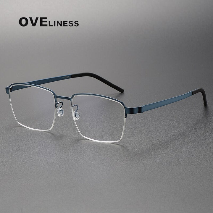 Oveliness Unisex Full Rim Square Titanium Eyeglasses 7426 Full Rim Oveliness