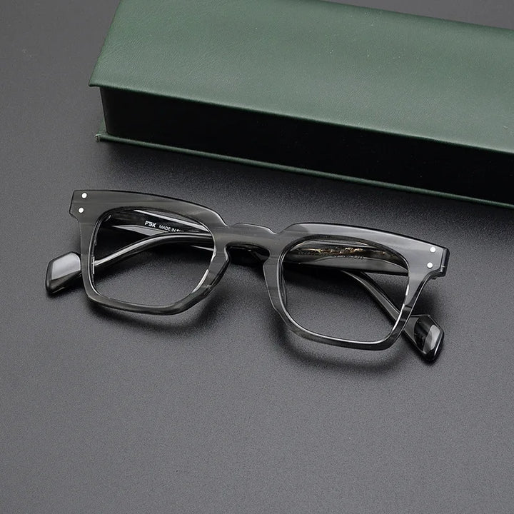 CCspace Unisex Full Rim Square Cat Eye Acetate Eyeglasses 57400 Full Rim CCspace gray