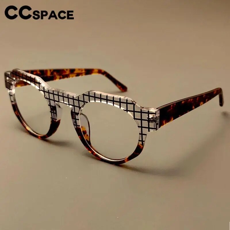 CCspace Women's Full Rim Round Acetate Reading Glasses R56307 Reading Glasses CCspace