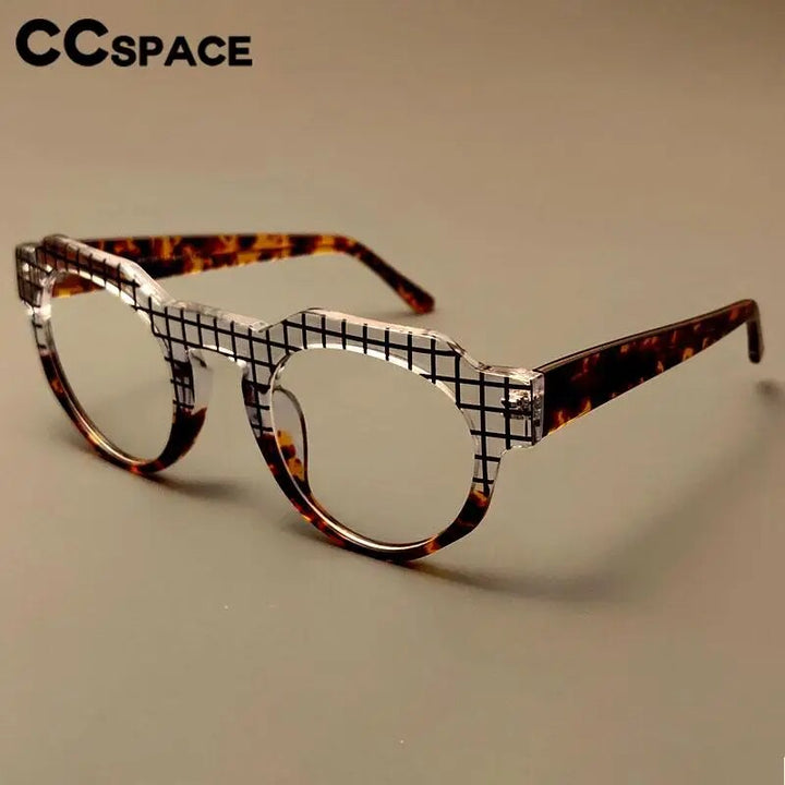 CCspace Women's Full Rim Round Acetate Reading Glasses R56307 Reading Glasses CCspace
