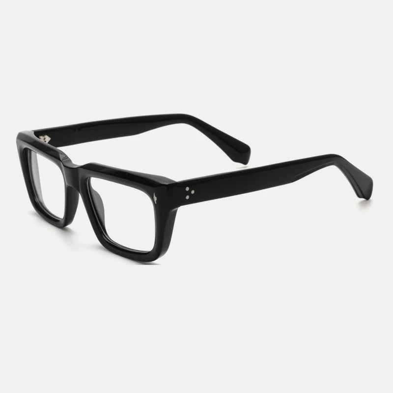 Gatenac Unisex Full Rim Square Acetate Eyeglasses Gxyj1200 Full Rim Gatenac Black  