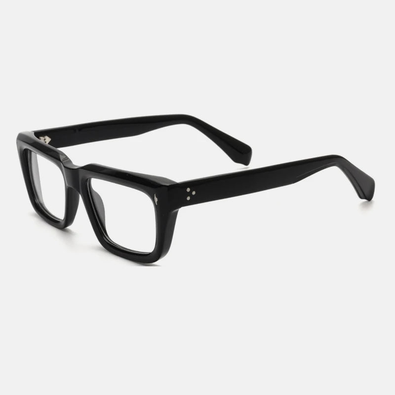 Gatenac Unisex Full Rim Square Acetate Eyeglasses Gxyj1200 Full Rim Gatenac Black
