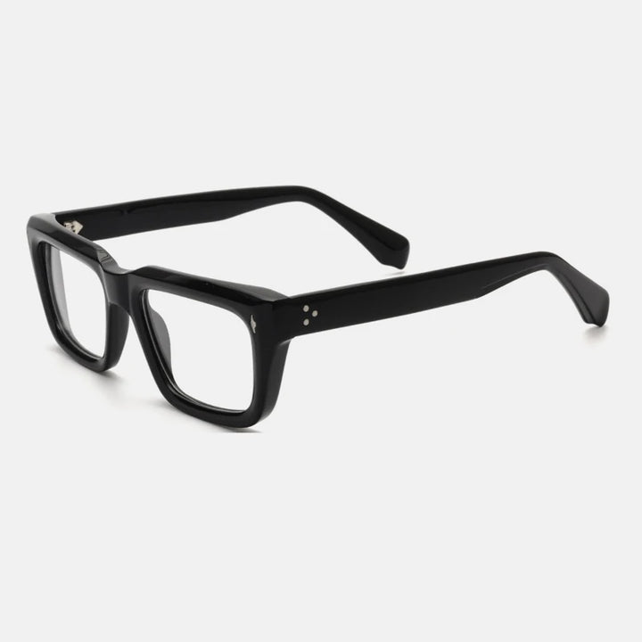 Gatenac Unisex Full Rim Square Acetate Eyeglasses Gxyj1200 Full Rim Gatenac Black