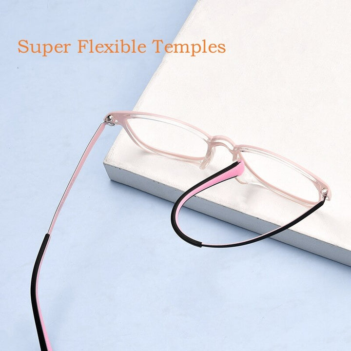 Yimaruili Unisex Youth Full Rim Square Tr 90 Titanium Eyeglasses 99903t Full Rim Yimaruili Eyeglasses