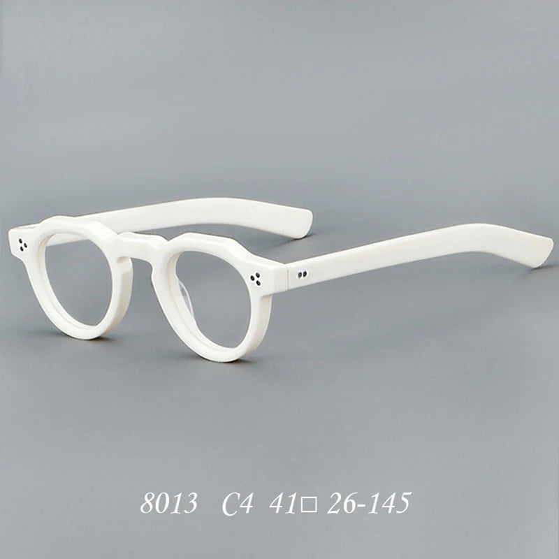 Nobler Unisex Full Rim Flat Top Round Thick Acetate Eyeglasses 8013 Full Rim Nobler C4