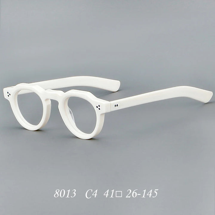 Nobler Unisex Full Rim Flat Top Round Thick Acetate Eyeglasses 8013 Full Rim Nobler C4