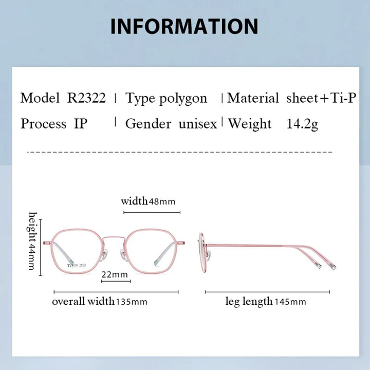 Hotony Women's Full Rim Oval Square Titanium Acetate Eyeglasses 72322 Full Rim Hotony