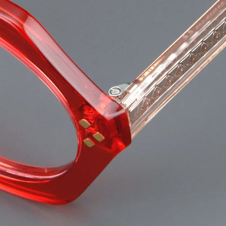 CCspace Unisex Full Rim Large Flat Top Round Acetate Eyeglasses 57286 Full Rim CCspace