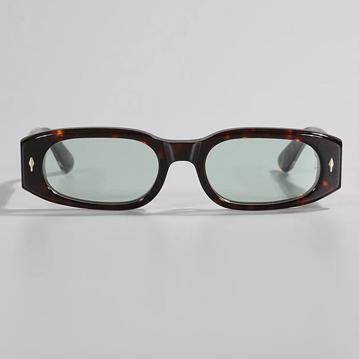 Hewei Unisex Full Rim Oval Rectangle Acetate Sunglasses 0032 Sunglasses Hewei   