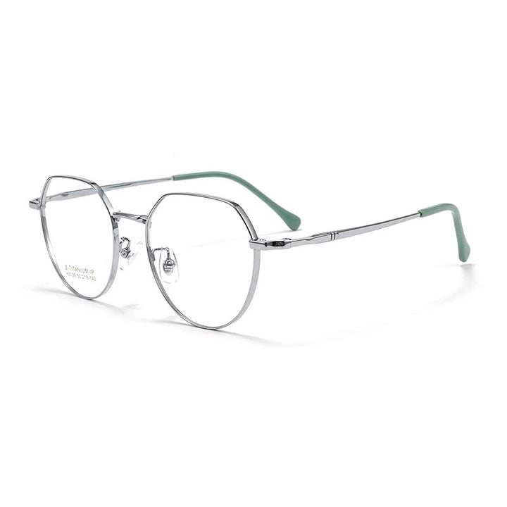 Xbora Women's Full Rim Flat Top Polygon Titanium Eyeglasses 75139